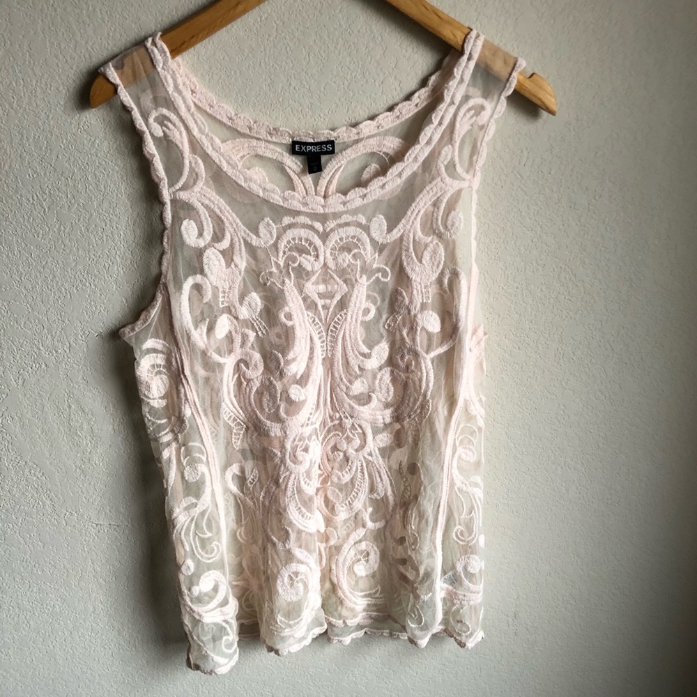 Light pink Express Lace Tank Top
